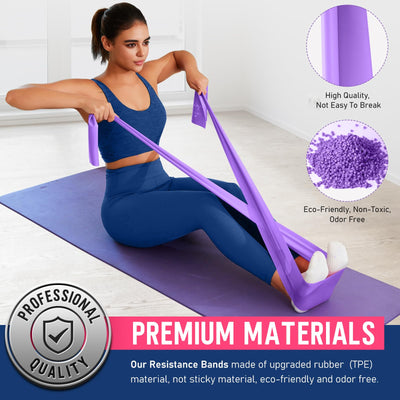 WALITO Resistance Bands for Working Out, Exercise Bands for Women and Men, Workout Bands for Physical Therapy, Stretch, Recovery, Pilates, Rehab, Strength Training and Home Gym