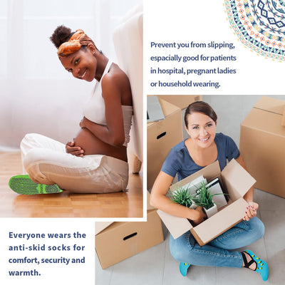 Ozaiic Pilates Socks for Women Non Slip Grip, Yoga Socks with Grippers for Barre, Hospital, Ballet, Dance, Barefoot Workout