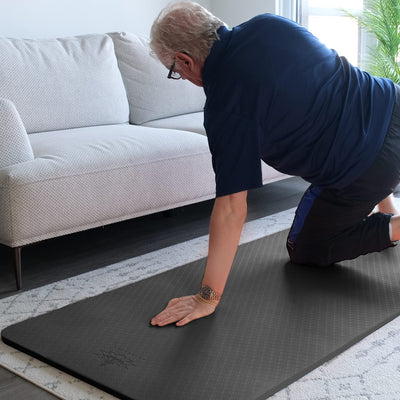 Hatha Yoga 4/5 inch TPE Yoga Mat Fitness & Exercise Mats Large Size 72"L x 32"W Non-Slip Anti-Tear For Women Men