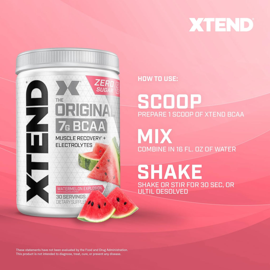 Xtend Original BCAA Powder 7g BCAA and 2.5g L-Glutamine, Sugar Free Post Workout Muscle Recovery Drink with Amino Acids for Men & Women, 30 Servings
