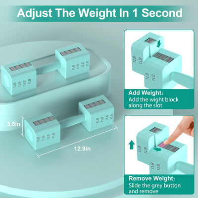 22LBS Adjustable Dumbbells Set, Hand Weights Sets with 5 Levels 3lb, 5lb, 7lb, 9lb, 11lb, Adjustable Weight Dumbbells for Women/Men Home Gym Full Body Workout