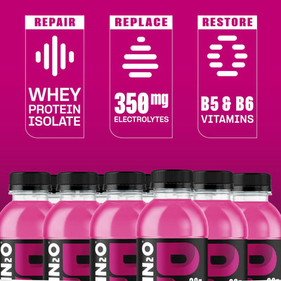 Protein2o Hydration Drink - 2-in-1 Liquid Clear Whey Protein Isolate and Electrolyte Drink - 20g Protein, Vitamins B5, B6 - Post-Workout Recovery - 16.9 Fl Oz - 12 Count Strawberry Watermelon