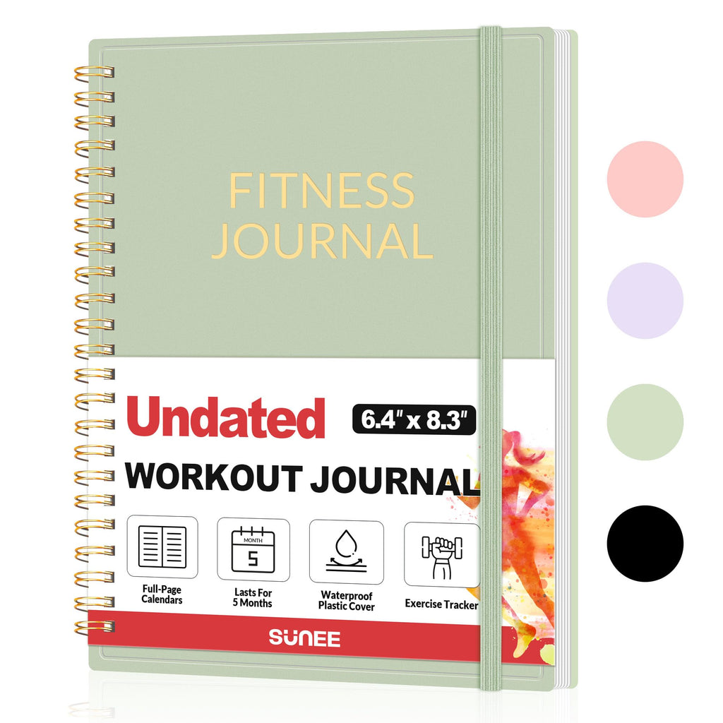 Fitness Journal Workout Planner for Women & Men, A5 (6.4" x 8.3") Workout Journal Log Book Planner Gift for Track Gym Essentials, Home Workouts, Track Progress, Achieve Wellness Goals, Pink