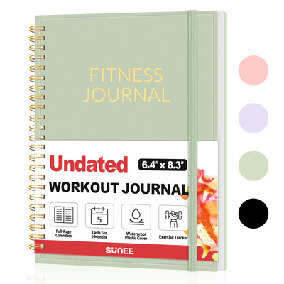 Fitness Journal Workout Planner for Women & Men, A5 (6.4" x 8.3") Workout Journal Log Book Planner Gift for Track Gym Essentials, Home Workouts, Track Progress, Achieve Wellness Goals, Pink