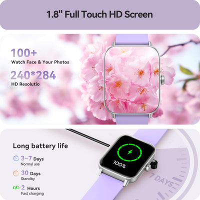 Smart Watch for Women Android & iPhone, Alexa Built-in, IP68 Waterproof Activity Fitness Tracker with Bluetooth Call (Answer/Make), 1.8" Smartwatch with Heart Rate/SpO2/Sleep Monitor, 100+ Sports Mode