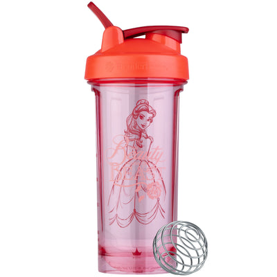 BlenderBottle Disney Princess Shaker Bottle Pro Series, Perfect for Protein Shakes and Pre Workout, 28-Ounce, Belle