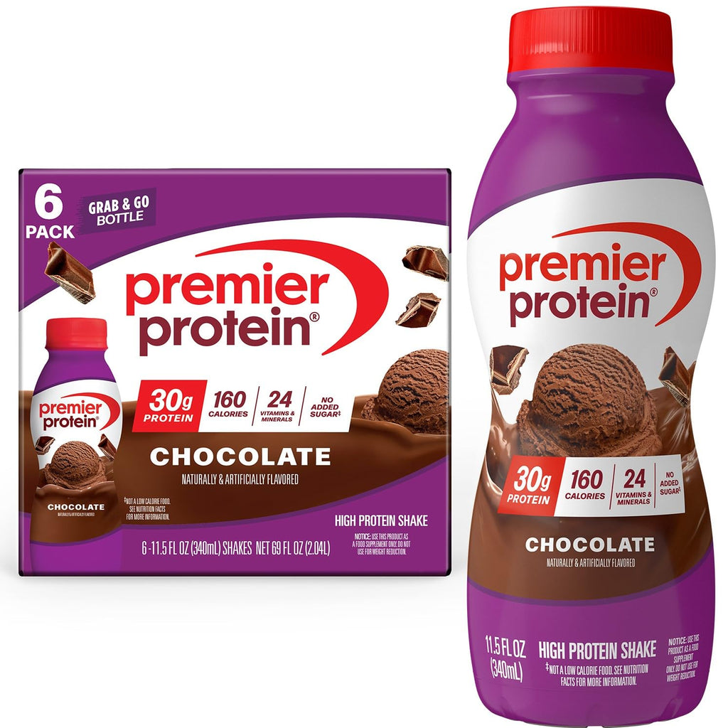 Premier Protein Shake, Chocolate, 30g Protein 1g Sugar 24 Vitamins Minerals Nutrients to Support Immune Health, 11.5 fl oz (Pack of 12)