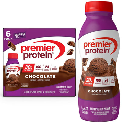Premier Protein Shake, Chocolate, 30g Protein 1g Sugar 24 Vitamins Minerals Nutrients to Support Immune Health, 11.5 fl oz (Pack of 12)