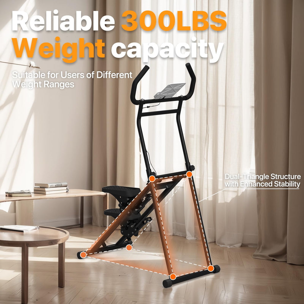 MACYO Stair Stepper for Home Workout - Full-Size Foot Pedals with Tablet Holder, Foldable Stepping Climbers, Easy Assembly, Compact Design for Cardio & Leg Training