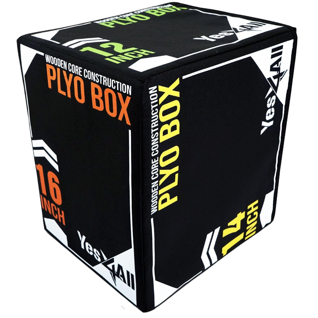 Yes4All 3-in-1 Soft-Padded Plyo Box With Wooden Core, Non-Slip Multi-Use Cushioned Plyometric Jump Box with Vinyl Cover for Jumping, Conditioning, Strength Training
