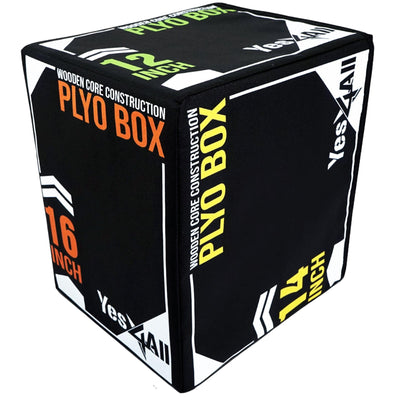 Yes4All 3-in-1 Soft-Padded Plyo Box With Wooden Core, Non-Slip Multi-Use Cushioned Plyometric Jump Box with Vinyl Cover for Jumping, Conditioning, Strength Training