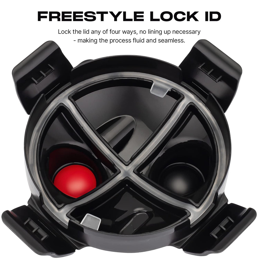 Hydra Cup DualShaker Pro 32 oz Shaker Bottle for Protein Shakes, Shaker Cup w/Handle & Ball Blender Whisks, Dual Mixing Shaker Bottle with Storage, 2 in 1, for Travel To Go, BPA Free (White)