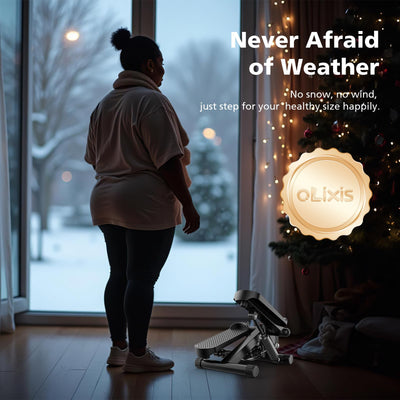 OLIXIS Steppers for Exercise at Home Workout Equipment, Mini Stepper Exercise Machine for Senior Citizens, Twist Stepper with Resistance Bands, Cardio Weight Loss Equipment Home Fitness