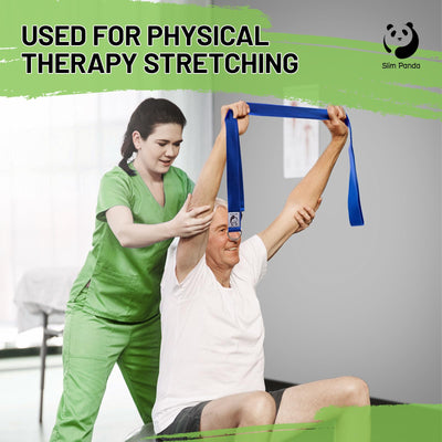 Slim Panda Yoga Strap for Stretching,Cotton Yoga Strap with Adjustable D-Ring Buckle,Non-Elastic Yoga Belt for Pilates,Gym Workouts,Physical Therapy,Improve Flexibility