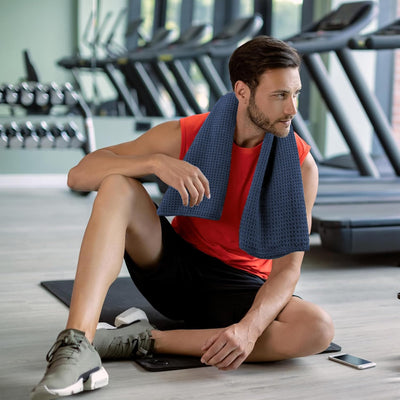 Microfiber Gym Towels for Working Out, Quickly Dry Yoga Towels for Men & Women Tennis, 16 Inch x 27 Inch, 6 Pack, Black