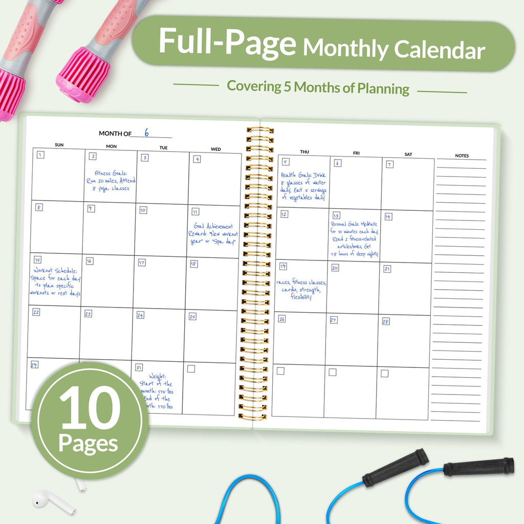 Fitness Journal Workout Planner for Women & Men, A5 (6.4" x 8.3") Workout Journal Log Book Planner Gift for Track Gym Essentials, Home Workouts, Track Progress, Achieve Wellness Goals, Pink