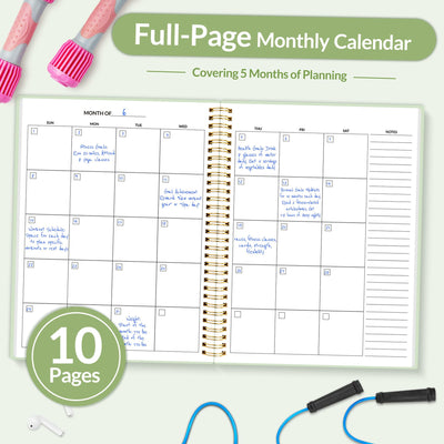 Fitness Journal Workout Planner for Women & Men, A5 (6.4" x 8.3") Workout Journal Log Book Planner Gift for Track Gym Essentials, Home Workouts, Track Progress, Achieve Wellness Goals, Pink