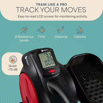 Lifepro Under Desk Elliptical Exercise Machine with or without Red Light, Seated Pedal Exerciser for Seniors & Adults, Quiet Elliptical Machine for Home or Office, Portable Leg Exerciser While Sitting