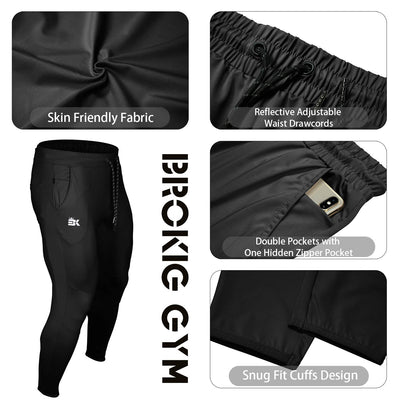 BROKIG Mens Lightweight Gym Jogger Pants,Men's Workout Sweatpants with Zip Pocket
