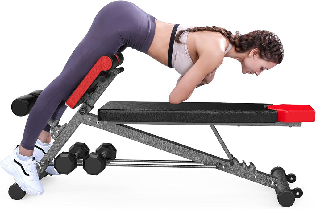 FF Finer Form Multi-Functional Weight Bench for Full All-in-One Body Workout – Adjustable Workout Bench Press for Home Gym, Fitness equipment for Back HyperExtension, Roman Chair Exercise, Sit up