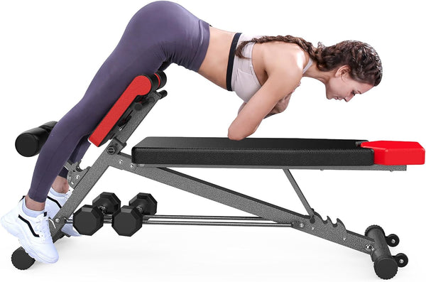 FF Finer Form Multi-Functional Weight Bench for Full All-in-One Body Workout – Adjustable Workout Bench Press for Home Gym, Fitness equipment for Back HyperExtension, Roman Chair Exercise, Sit up