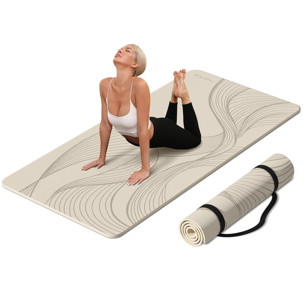 Large Yoga Mat-72’x36’x0.4’ Extra Width ＆ Thick,Comfortable,Non-Slip Exercise Mat-Works Great on All Floor for Stretching,Yoga Studio,Gym or Home Workouts