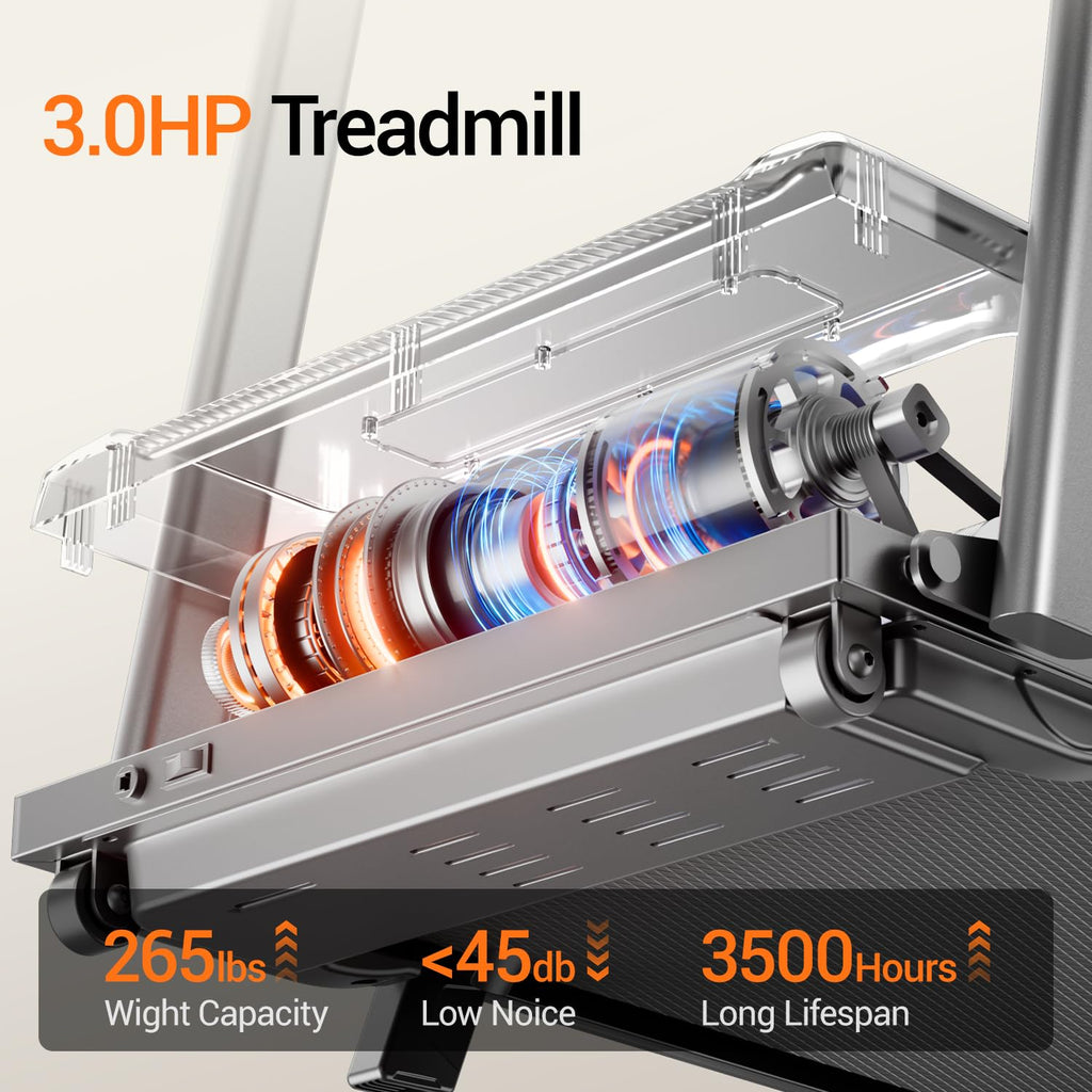12% Incline Treadmill with Handle, 3-in-1 Portable Treadmills for Home and Office, Foldable Treadmills with 300 Lbs Weight Capacity, 3.0HP Quiet Walking Pad Treadmill, Three Touch Screen