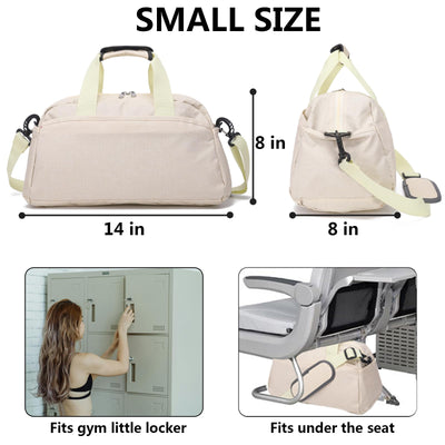 14 inch Small Gym Bag for Women & Men, Mini Duffel Bag for Travel Sports Lightweight Carry On Bag (Light Green)