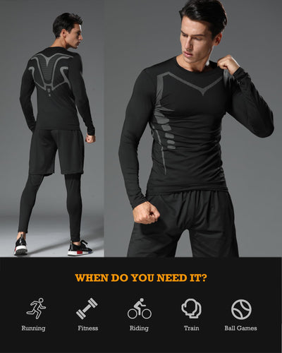 BOOMCOOL 5PCS Gym Clothes for Men Workout Sets