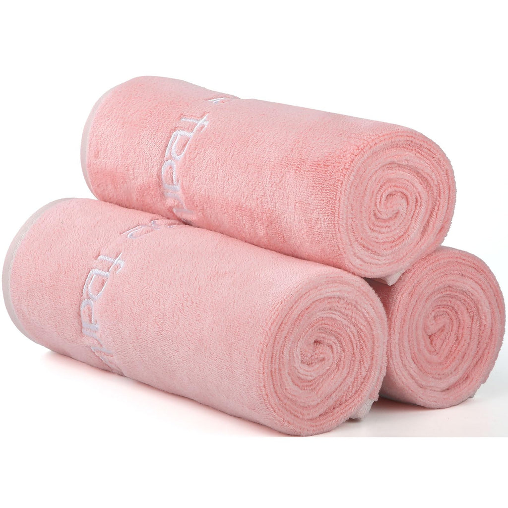 Microfiber Gym Towels Bigger Size Super Soft for Exercise Fitness, Sports, Workout, 380-GSM 15-Inch x 31-Inch Quick-Drying Towels (3 Pack, Grey+Blue+Purple)