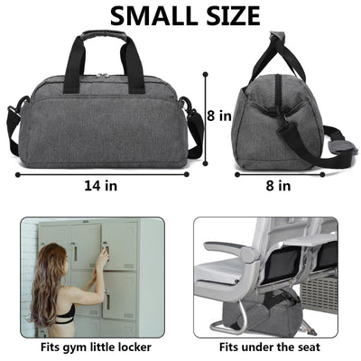 14 inch Small Gym Bag for Women & Men, Mini Duffel Bag for Travel Sports Lightweight Carry On Bag (Light Green)