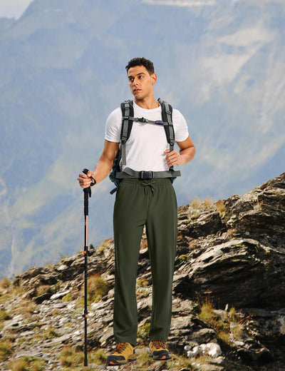TBMPOY Mens Hiking Pants Lightweight Quick Dry 3 Pockets Travel Fishing Water-Resistant Athletic Workout Sweatpants