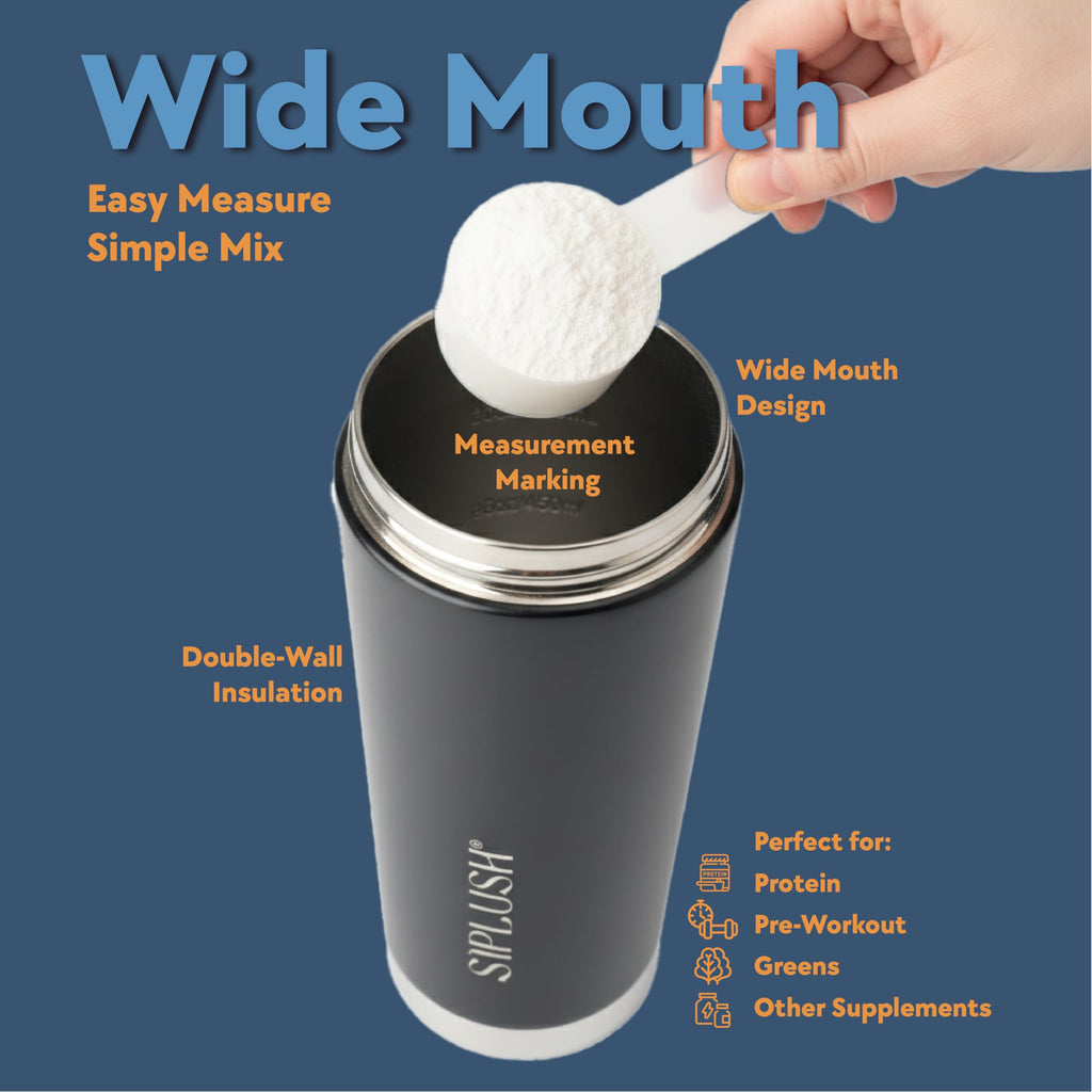 Paradise Shaker Bottle 24 oz, Insulated Stainless Steel Protein Shaker, Dishwasher Safe, with Lid Brush & Protective Boot, Leakproof Twist-Off Chug Cap, Sage Green, Tahoe Mist