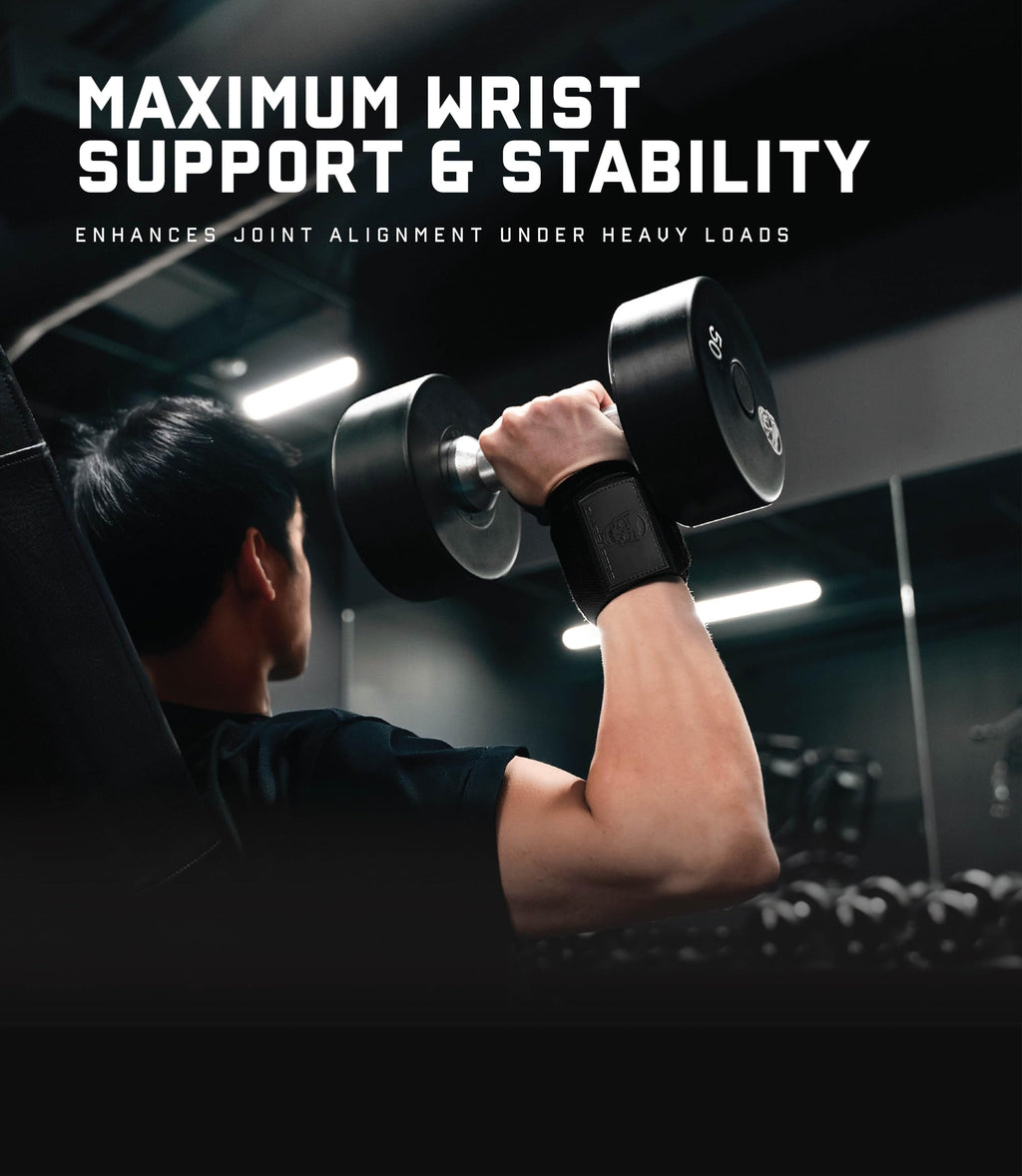 Gymreapers Weightlifting Wrist Wraps (IPF Approved) 18" Professional Quality Wrist Support with Heavy Duty Thumb Loop - Best Wrap for Powerlifting Competition, Strength Training, Bodybuilding