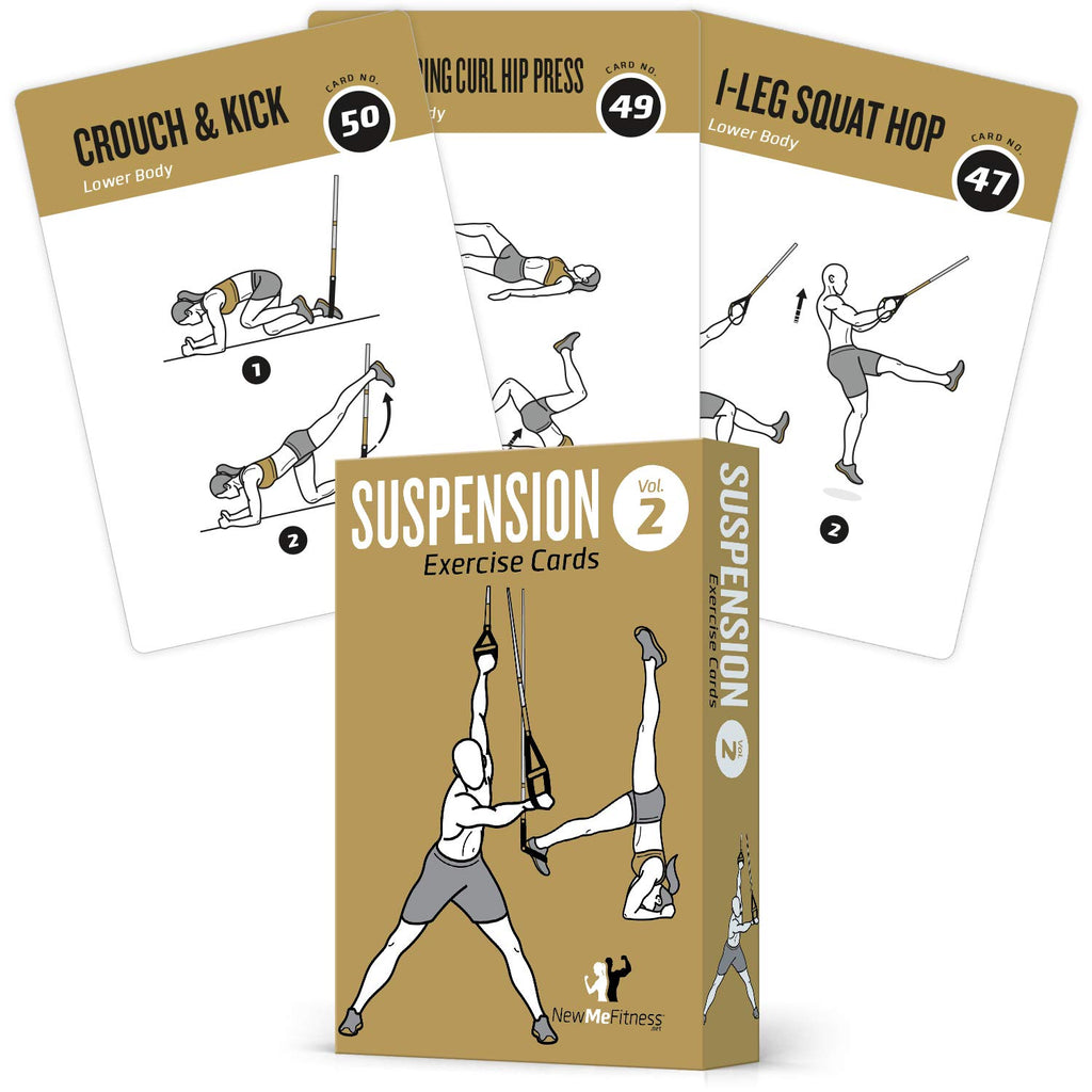 NewMe Fitness Stretching Workout Cards, Instructional Fitness Deck for Women & Men, Beginner Fitness Guide to Training Exercises at Home or Gym