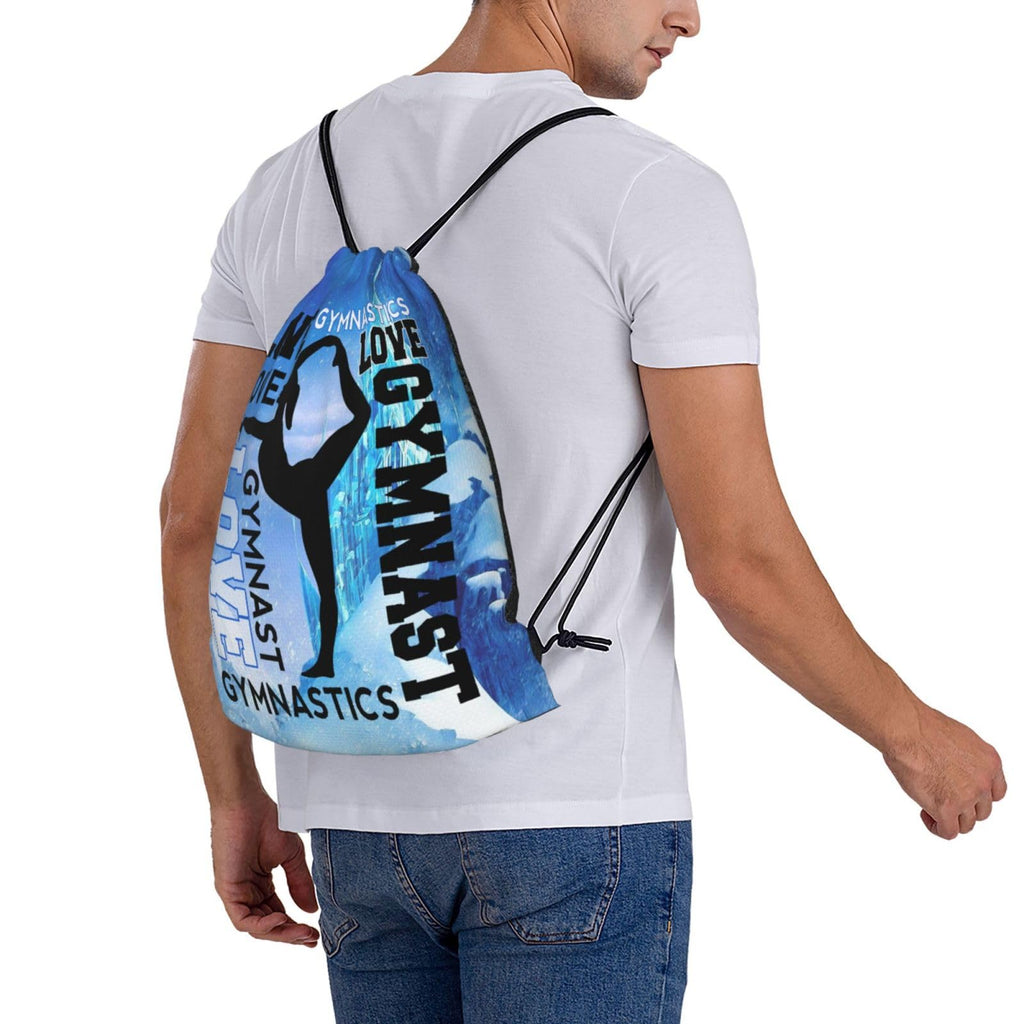 Gymnastics Drawstring Backpack Light Gym String Bag Pink Water Resistant Sackpack Sport Yoga Daypack For Womens Mens