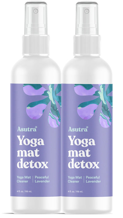 ASUTRA Yoga Mat Cleaner Spray (Energizing Peppermint), 4 fl oz - No Slippery Residue, Organic Essential Oils, Deep-Cleansing for Fitness Gear & Gym Equipment, Microfiber Towel Included