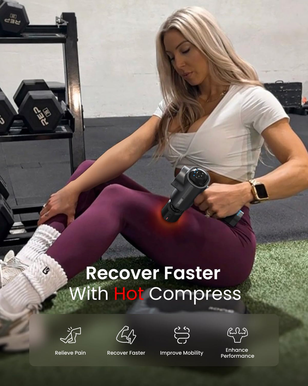 RENPHO Active Thermacool 2 Massage Gun with Heat and Cold Therapy, Christmas Gifts, [2025 Upgraded] Professional Deep Tissue Handheld Massager, Percussion Body Muscle Masajeador for Men Women Athletes