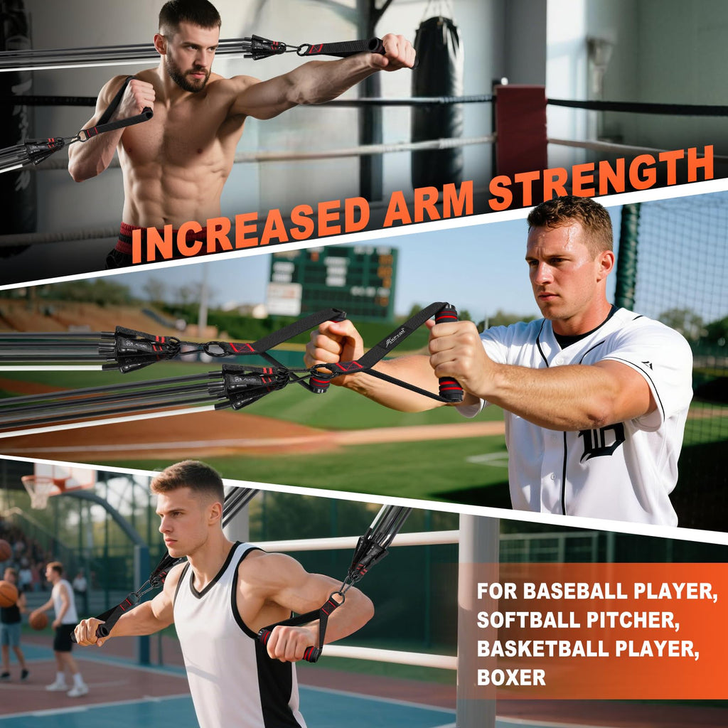 HPYGN Resistance Bands, Exercise Bands with Handles, Fitness Bands, Workout Bands with Door Anchor and Ankle Straps, for Heavy Resistance Training, Physical Therapy, Shape Body, Yoga, Home Workout Set