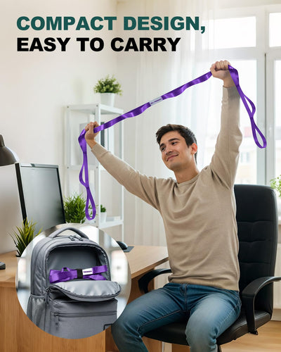 Trideer Stretching Strap Yoga Strap Physical Therapy for Home Workout, Exercise, Pilates and Gymnastics, 10 Loops Non-Elastic Stretch Bands with Aesthetic Packaging for Women & Men