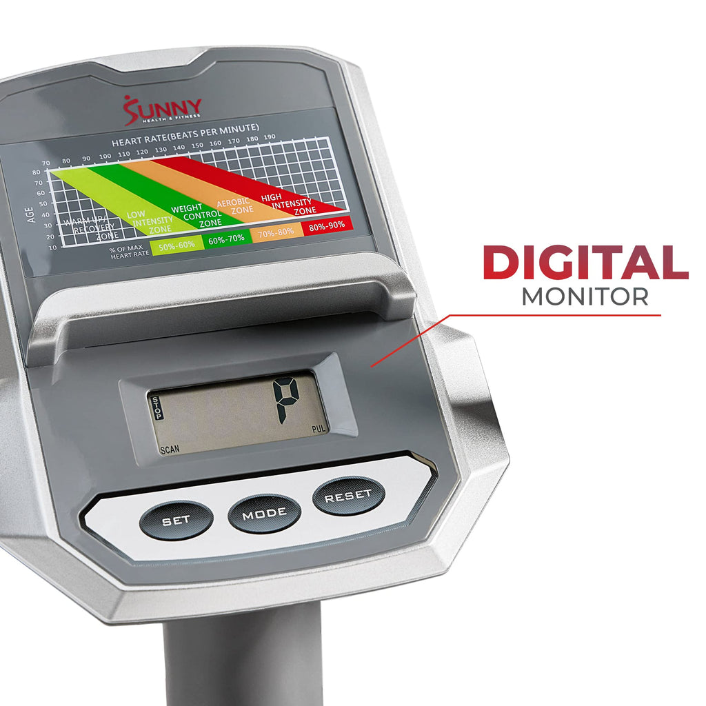 Sunny Health & Fitness Smart 2-in-1 Upright Elliptical Full-Body Exerciser, Home Cross-Training Arm/Leg Cardio Workout Machine, Optional Free SunnyFit App Bluetooth Link or Electro-Magnetic Resistance