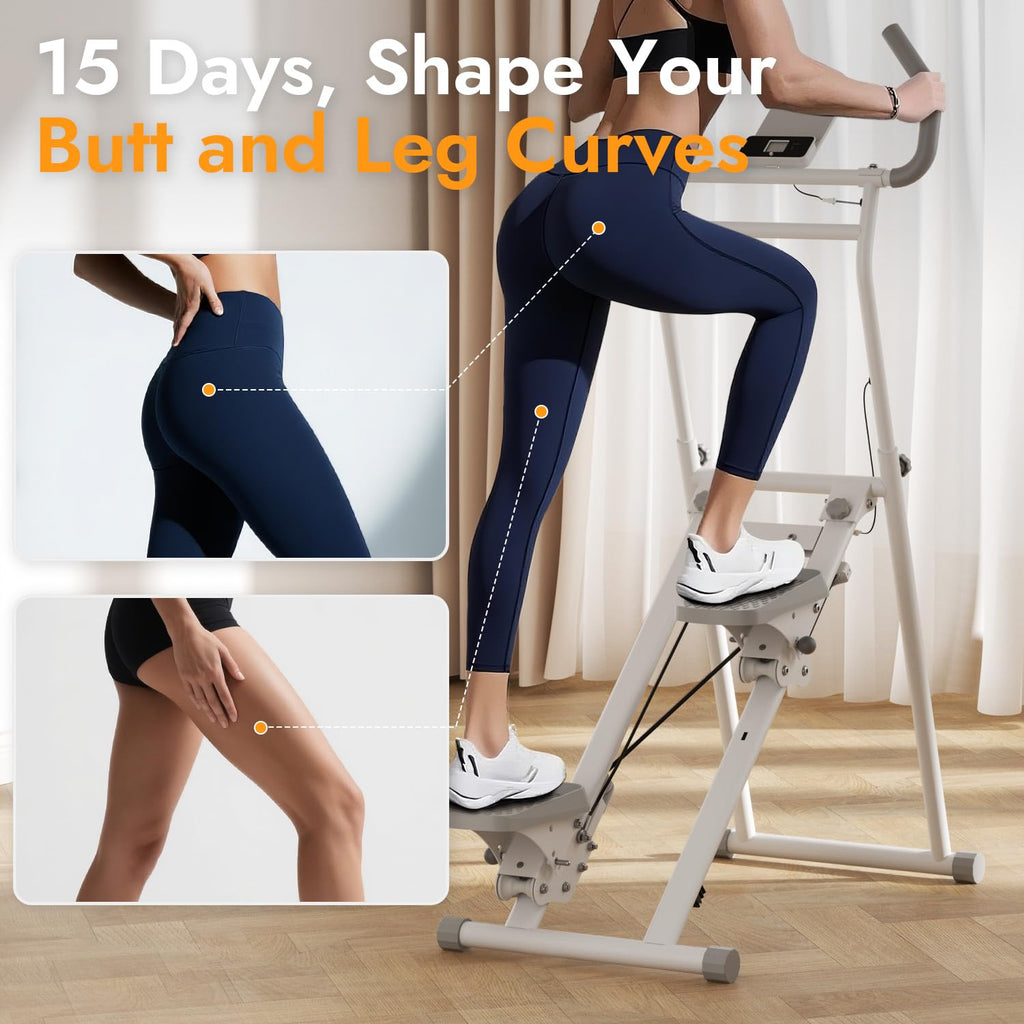 MACYO Stair Stepper for Home Workout - Full-Size Foot Pedals with Tablet Holder, Foldable Stepping Climbers, Easy Assembly, Compact Design for Cardio & Leg Training