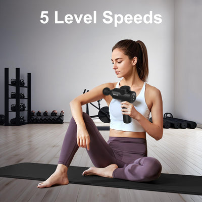 Mebak 7 Massage Gun, Massage Gun Deep Tissue for Pain Relief, Muscle Massager for Home, Office & Gym, 5 Speed Levels