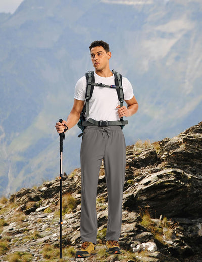 TBMPOY Mens Hiking Pants Lightweight Quick Dry 3 Pockets Travel Fishing Water-Resistant Athletic Workout Sweatpants