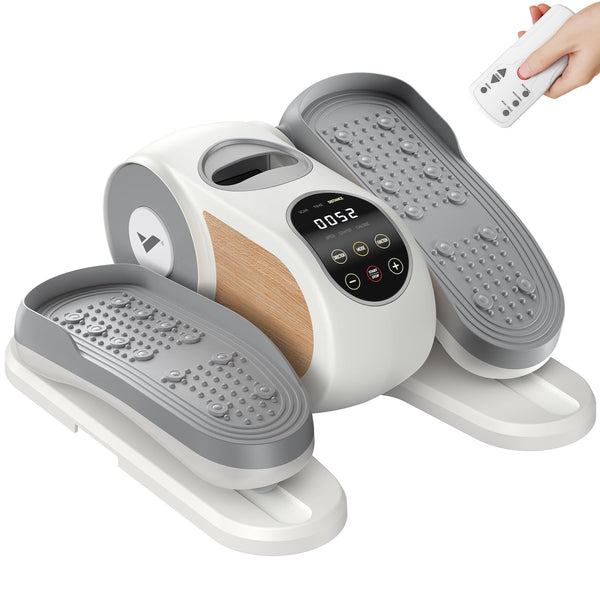 MERACH Under Desk Elliptical Machine, Leg Exerciser While Sitting for Seniors with Remote Control & 12-Speeds, Quiet Portable Electric Seated Pedal Exerciser Machine for Home Office