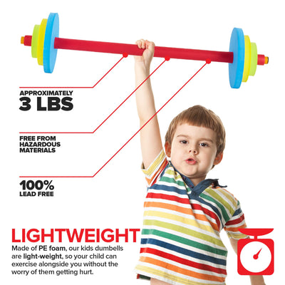 Modern Innovations Kids Weight Set (2 Pack) Toy Dumbbells, Baby Dumbbell Workout Weights, Fun Fitness and Exercise Equipment for Toddlers - Black & Gray…