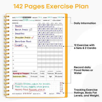 Fitness Workout Journal for Women & Men, A5(5.5" x 8.2") Workout Log Book Planner for Tracking, Progress, and Achieving Your Wellness Goals - Green
