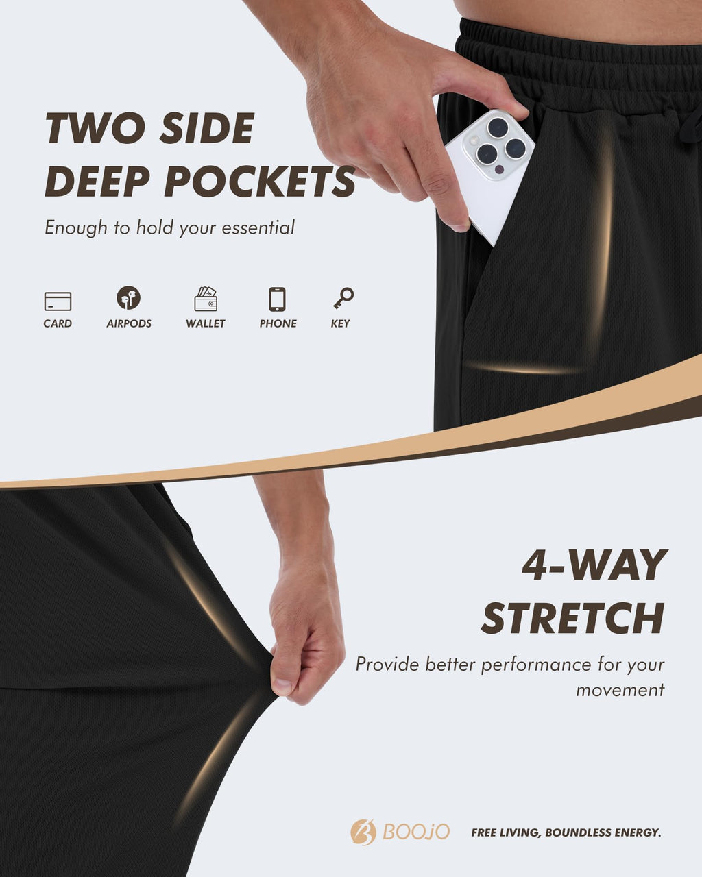 3 Pack Mens Sweatpants with Pockets - Mesh Open Bottom Athletic Joggers for Men Loose Fit Gym Workout Running Casual Pants