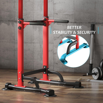 SogesPower Power Tower Dip Station Pull Up Bar for Home Gym Adjustable Height Strength Training Workout Equipment,Pull Up Bar Station