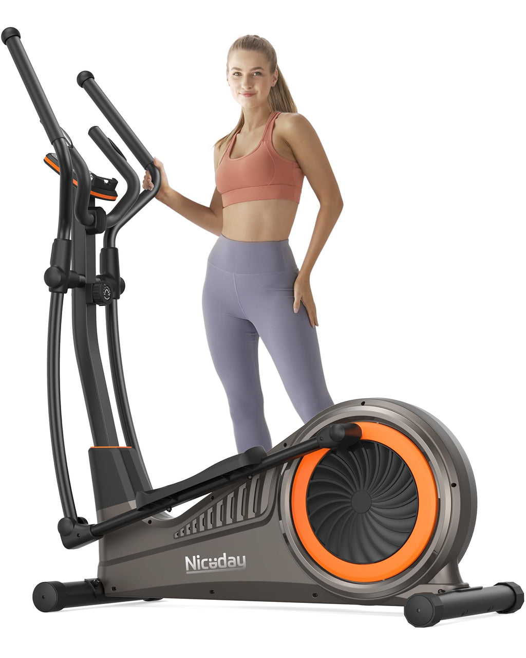 Niceday Elliptical Machine, Elliptical Exercise Machine for Home with Hyper-Quiet Magnetic Driving System, Elliptical Trainer with 15.5IN & 20IN Stride, 16 Resistance Levels, 500LBS Loading Capacity